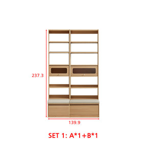 Edwin Bookcase Modular Display Shelf & Storage With Seat Multiple Size/Color