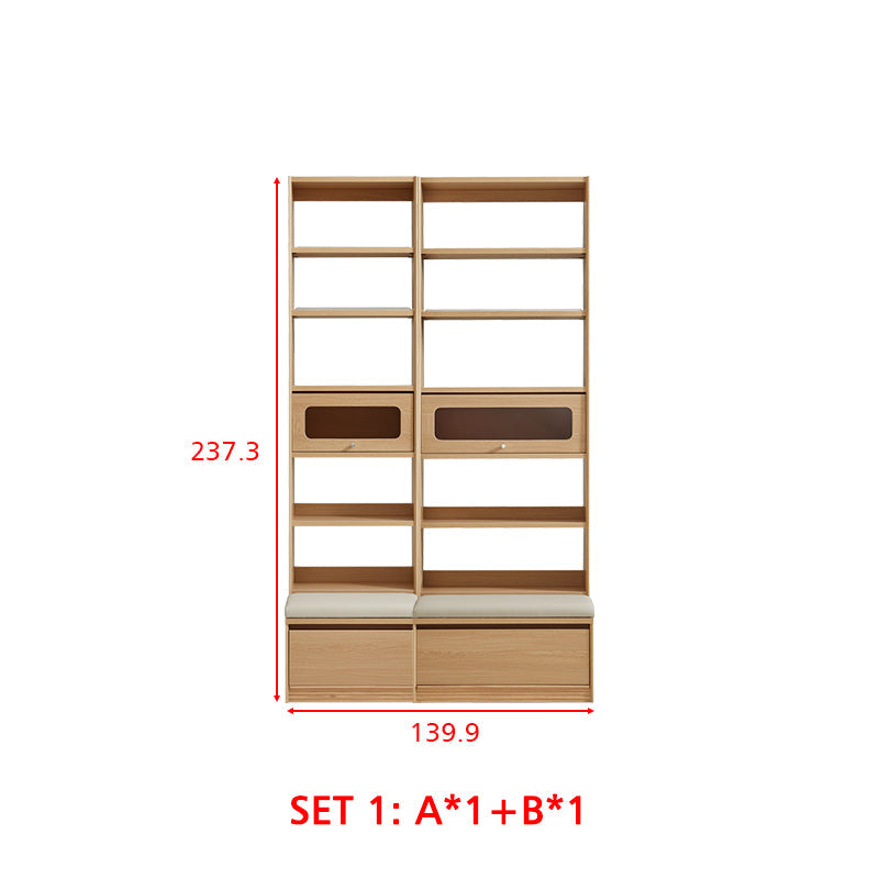 Edwin Bookcase Modular Display Shelf & Storage With Seat Multiple Size/Color