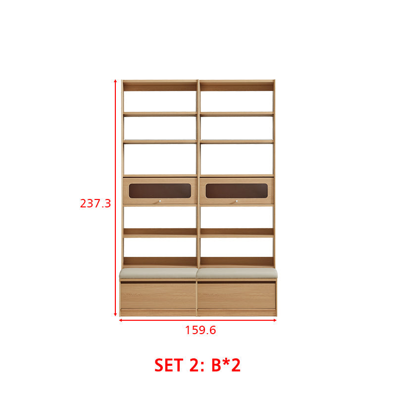 Edwin Bookcase Modular Display Shelf & Storage With Seat Multiple Size/Color