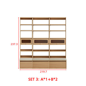 Edwin Bookcase Modular Display Shelf & Storage With Seat Multiple Size/Color