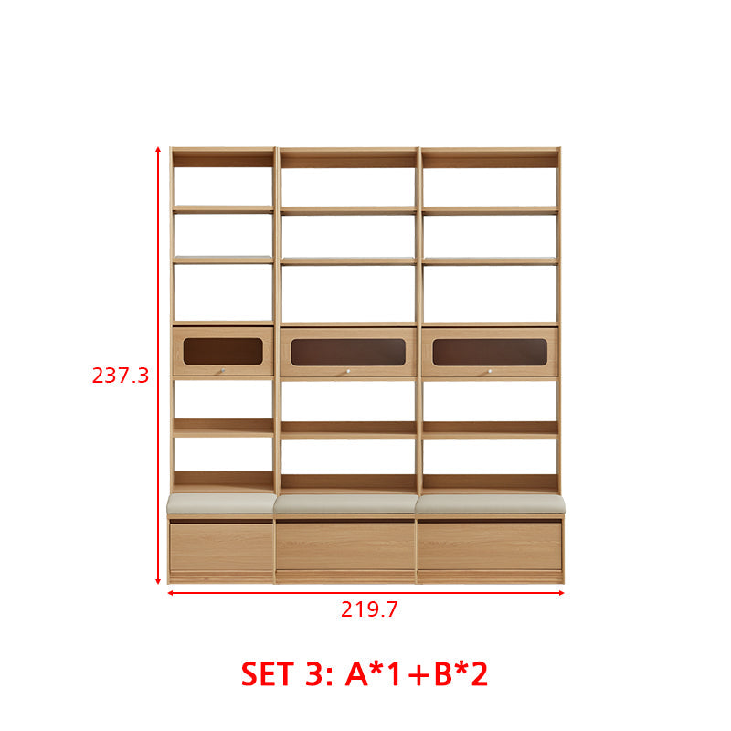 Edwin Bookcase Modular Display Shelf & Storage With Seat Multiple Size/Color