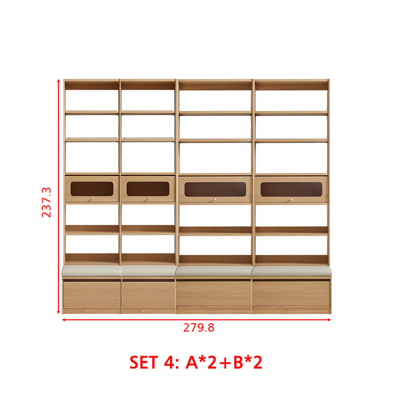 Edwin Bookcase Modular Display Shelf & Storage With Seat Multiple Size/Color