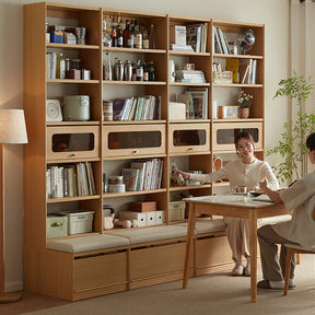 Edwin Bookcase Modular Display Shelf & Storage With Seat Multiple Size/Color