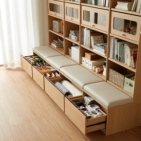 Edwin Bookcase Modular Display Shelf & Storage With Seat Multiple Size/Color