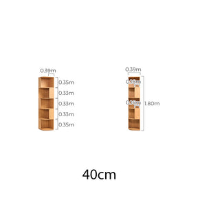 Space Saving Engineered Wood Corner Bookcase/Storage Shelves in Natural Wood Color