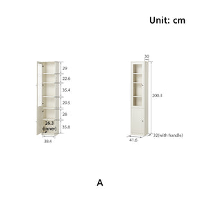 Joyce Multi-Purpose Storage Bookcase with Transparent Doors/Showcase/Display Cabinet