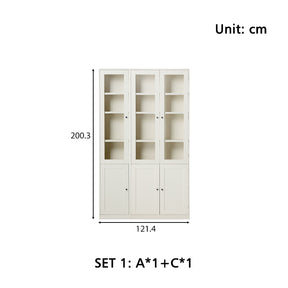 Joyce Multi-Purpose Storage Bookcase with Transparent Doors/Showcase/Display Cabinet