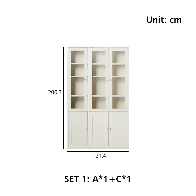Joyce Multi-Purpose Storage Bookcase with Transparent Doors/Showcase/Display Cabinet