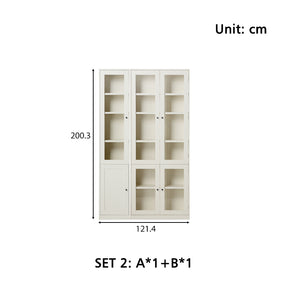 Joyce Multi-Purpose Storage Bookcase with Transparent Doors/Showcase/Display Cabinet