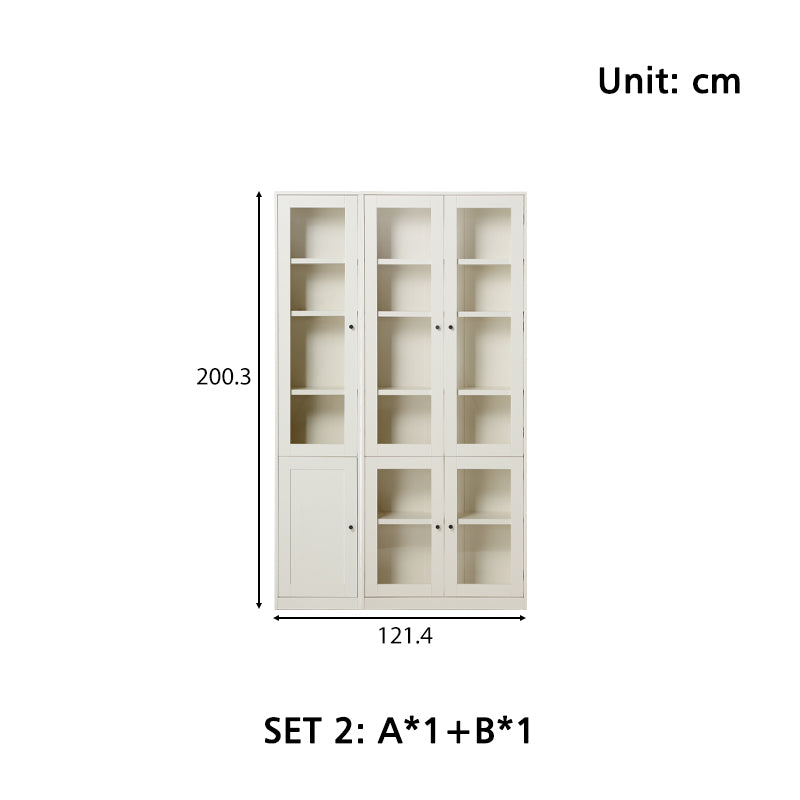 Joyce Multi-Purpose Storage Bookcase with Transparent Doors/Showcase/Display Cabinet