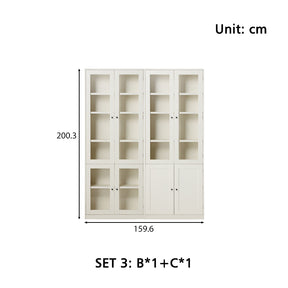 Joyce Multi-Purpose Storage Bookcase with Transparent Doors/Showcase/Display Cabinet