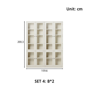 Joyce Multi-Purpose Storage Bookcase with Transparent Doors/Showcase/Display Cabinet