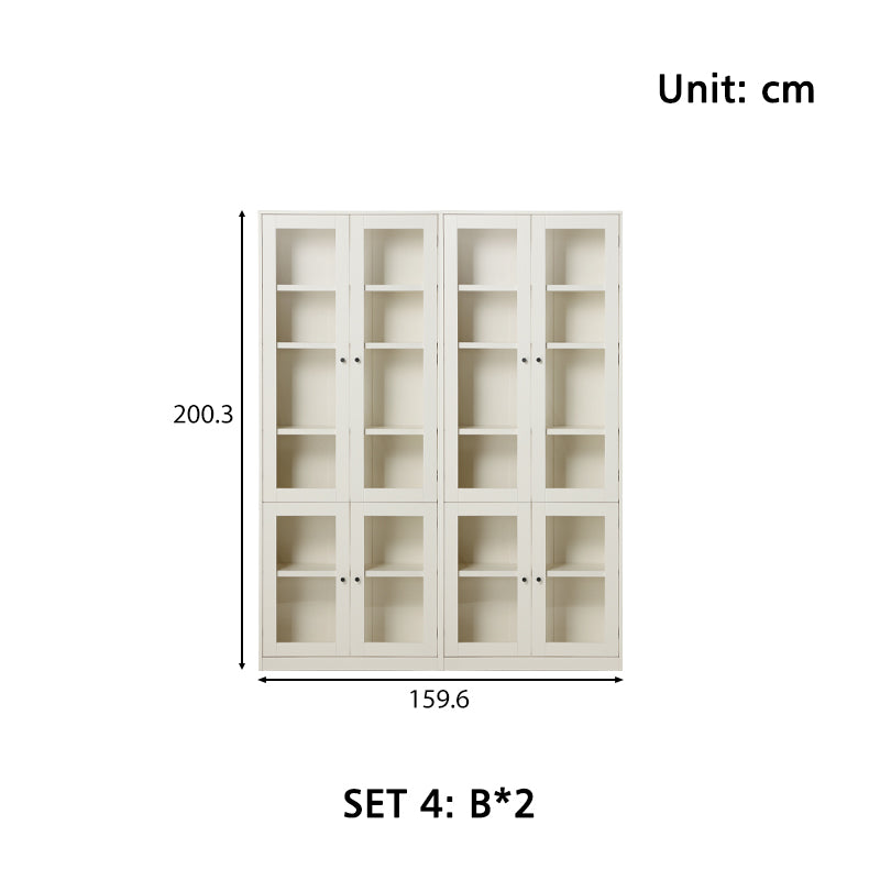 Joyce Multi-Purpose Storage Bookcase with Transparent Doors/Showcase/Display Cabinet