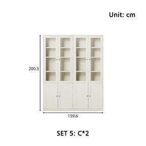 Joyce Multi-Purpose Storage Bookcase with Transparent Doors/Showcase/Display Cabinet