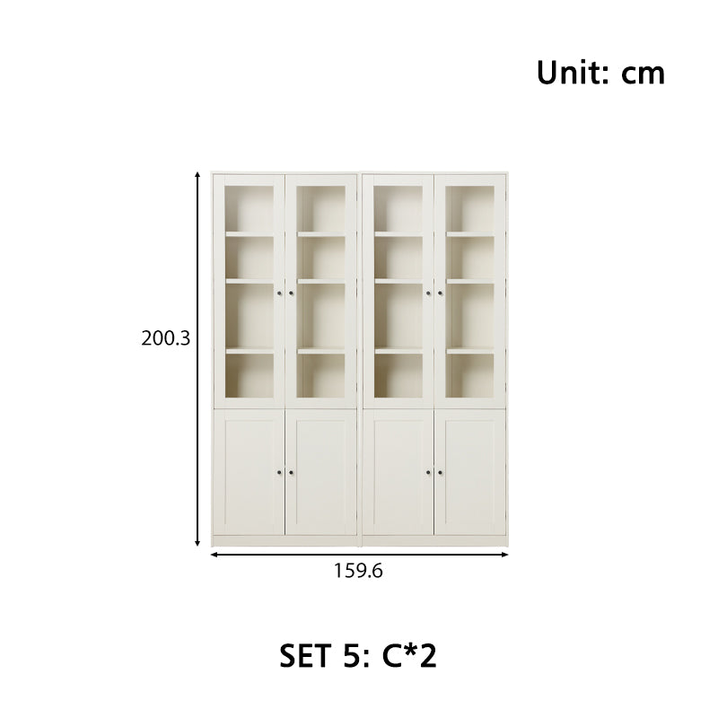 Joyce Multi-Purpose Storage Bookcase with Transparent Doors/Showcase/Display Cabinet