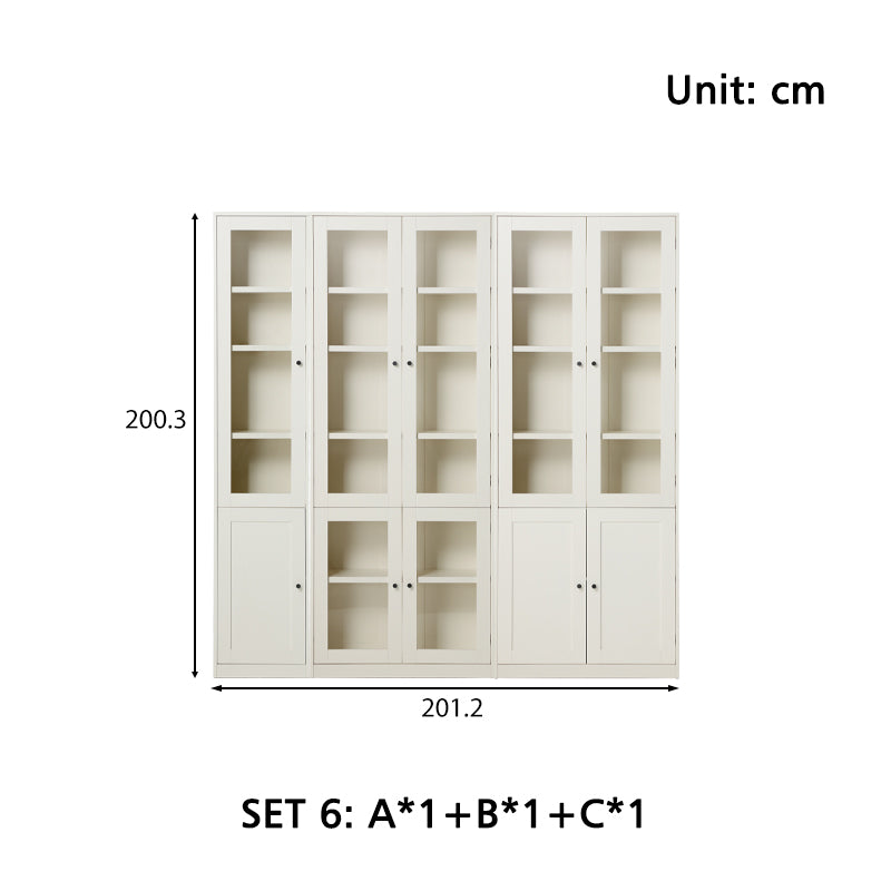 Joyce Multi-Purpose Storage Bookcase with Transparent Doors/Showcase/Display Cabinet