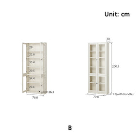 Joyce Multi-Purpose Storage Bookcase with Transparent Doors/Showcase/Display Cabinet