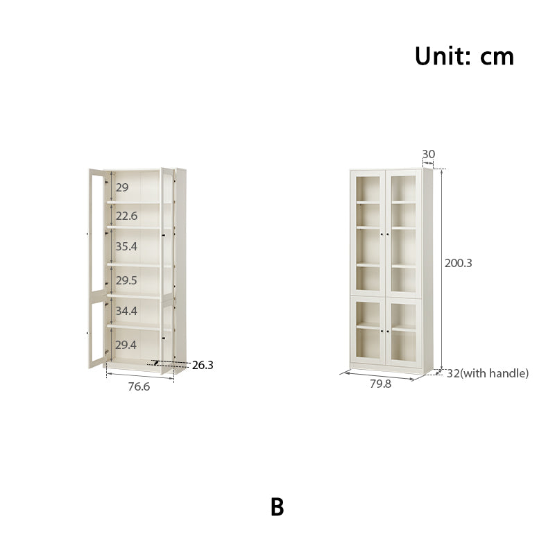 Joyce Multi-Purpose Storage Bookcase with Transparent Doors/Showcase/Display Cabinet
