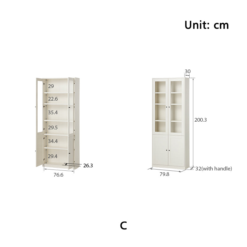 Joyce Multi-Purpose Storage Bookcase with Transparent Doors/Showcase/Display Cabinet