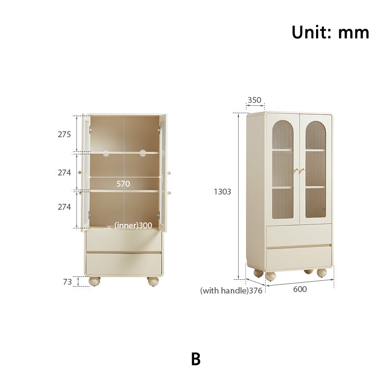 Mackenzie 0.6m Cream White Bookcase Bookshelf/Storage Rack Multiple Size