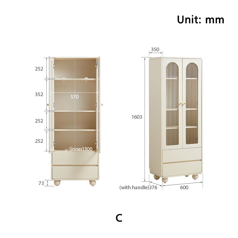 Mackenzie 0.6m Cream White Bookcase Bookshelf/Storage Rack Multiple Size