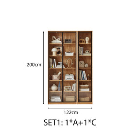 Kathleen Rubberwood Bookcase Modular Display Shelf & Storage Multiple Size