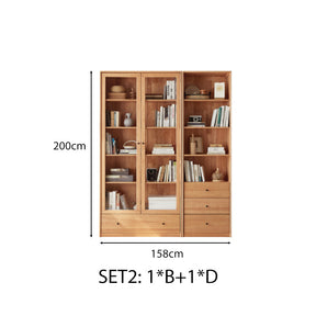 Kathleen Rubberwood Bookcase Modular Display Shelf & Storage Multiple Size