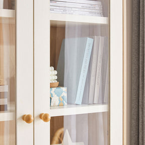 Jacqueline Storage Bookcase with Transparent Doors/Showcase/Display Cabinet