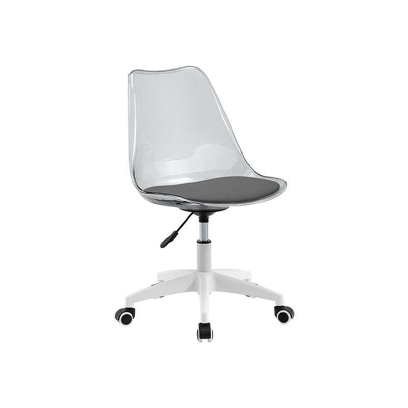 Armless Clear Desk Chair/Acrylic Rolling Chair/Adjustable Height Office Chair