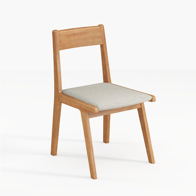 Jerry Armless Rubberwood Office Chair/Study Chair with Upholstered Seat Cushion