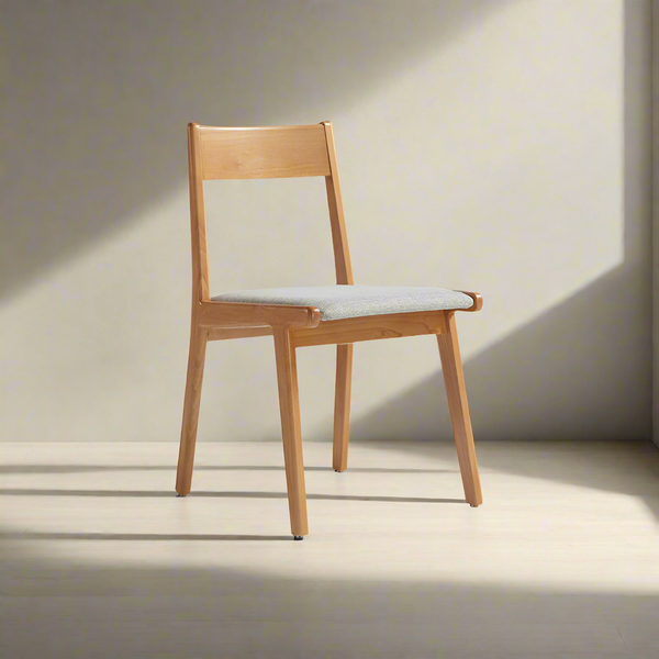 Jerry Armless Rubberwood Office Chair/Study Chair with Upholstered Seat Cushion