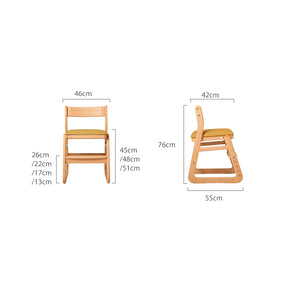 Allison Armless Beech Wood Office Chair/Kid Study Chair with Upholstered Seat Cushion