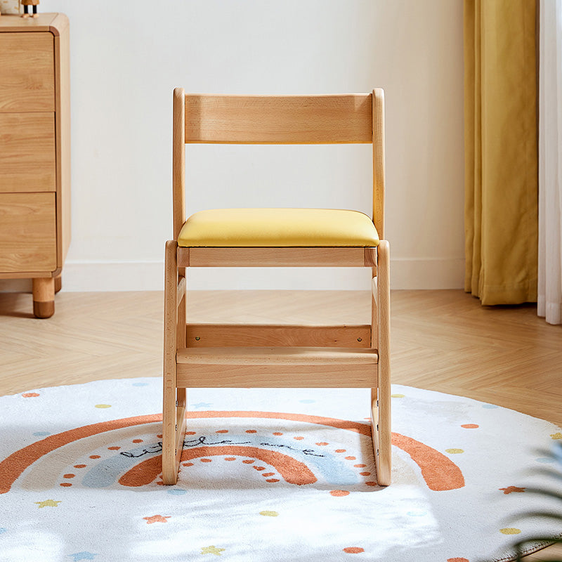 Allison Armless Beech Wood Office Chair/Kid Study Chair with Upholstered Seat Cushion