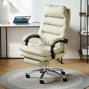 Lawrence Office Chair/Computer Chair with Armrests/Footrest White