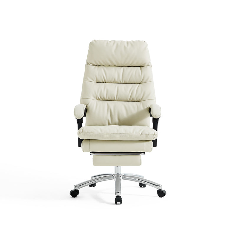 Lawrence Office Chair/Computer Chair with Armrests/Footrest White