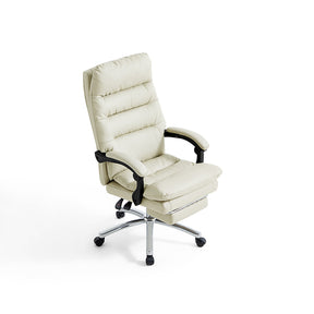 Lawrence Office Chair/Computer Chair with Armrests/Footrest White