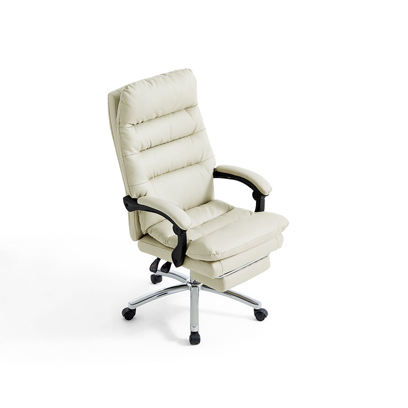 Lawrence Office Chair/Computer Chair with Armrests/Footrest White