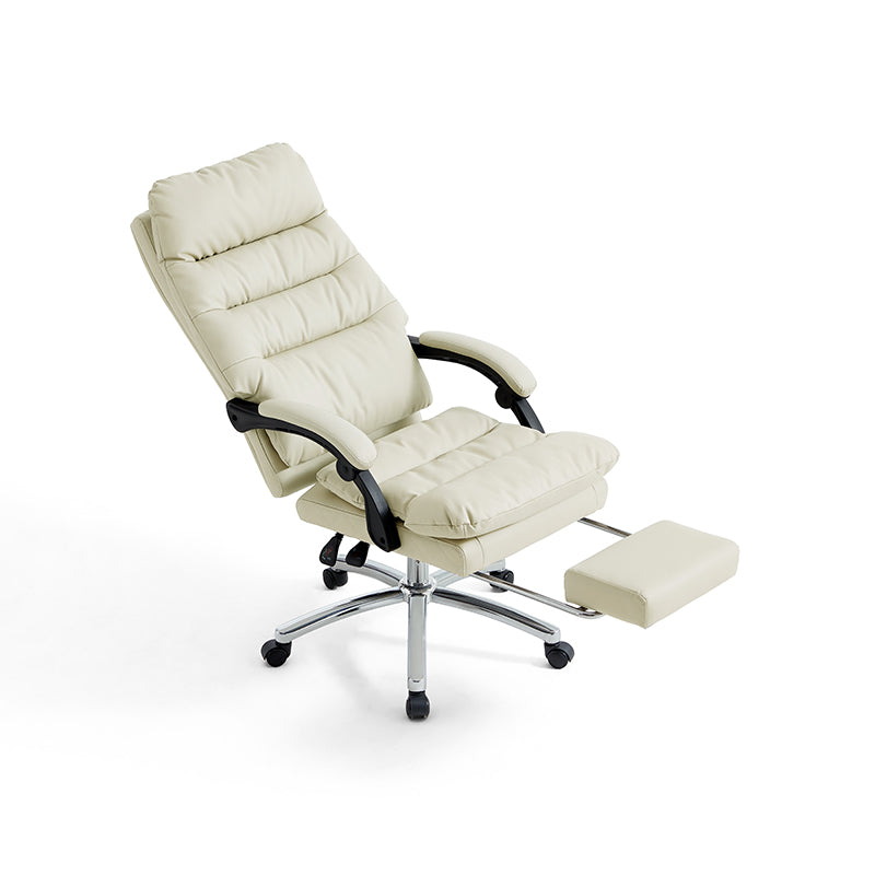 Lawrence Office Chair/Computer Chair with Armrests/Footrest White