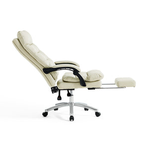 Lawrence Office Chair/Computer Chair with Armrests/Footrest White