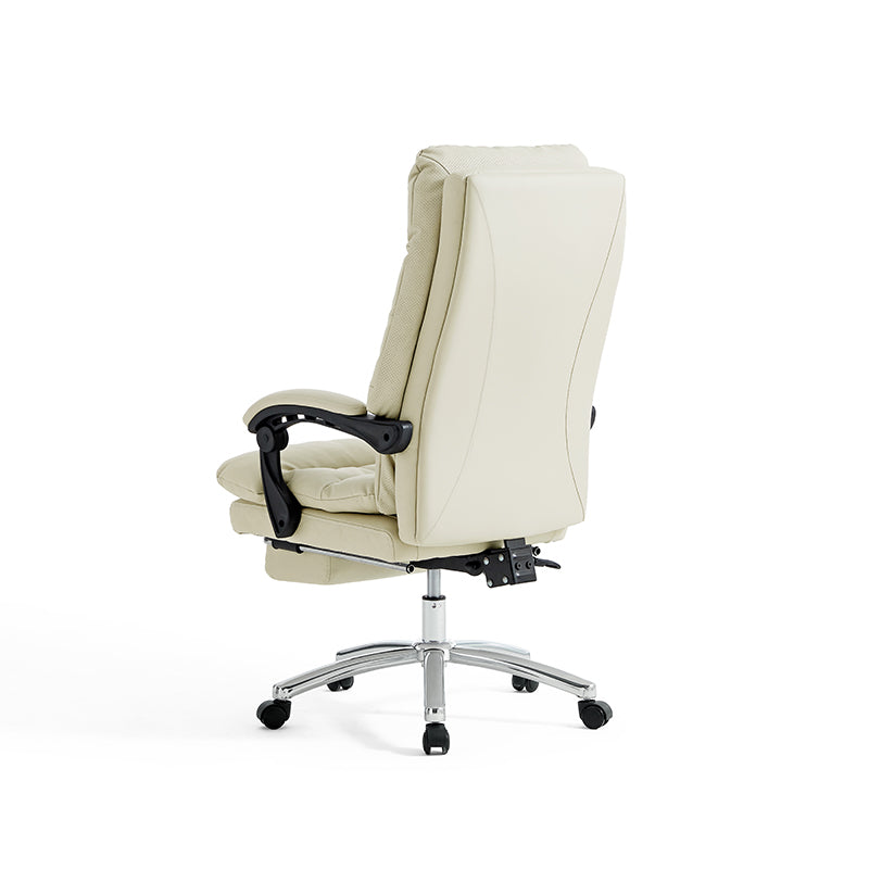 Lawrence Office Chair/Computer Chair with Armrests/Footrest White
