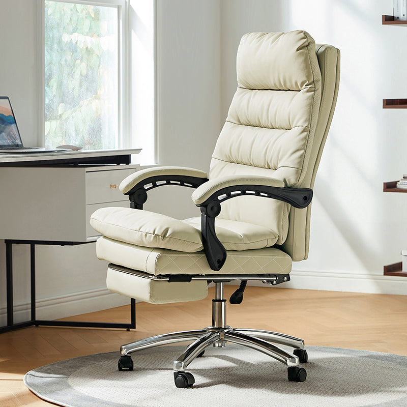 Lawrence Office Chair/Computer Chair with Armrests/Footrest White