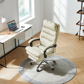 Lawrence Office Chair/Computer Chair with Armrests/Footrest White