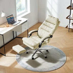Lawrence Office Chair/Computer Chair with Armrests/Footrest White