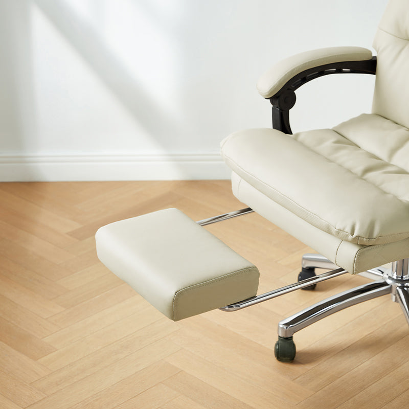 Lawrence Office Chair/Computer Chair with Armrests/Footrest White