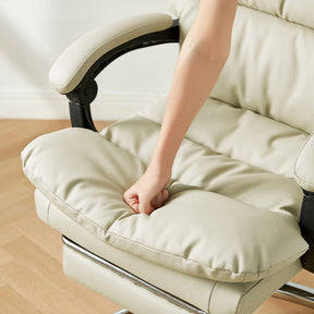 Lawrence Office Chair/Computer Chair with Armrests/Footrest White