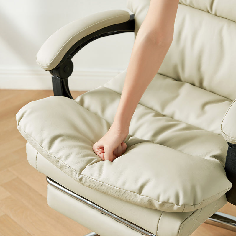 Lawrence Office Chair/Computer Chair with Armrests/Footrest White