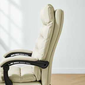 Lawrence Office Chair/Computer Chair with Armrests/Footrest White