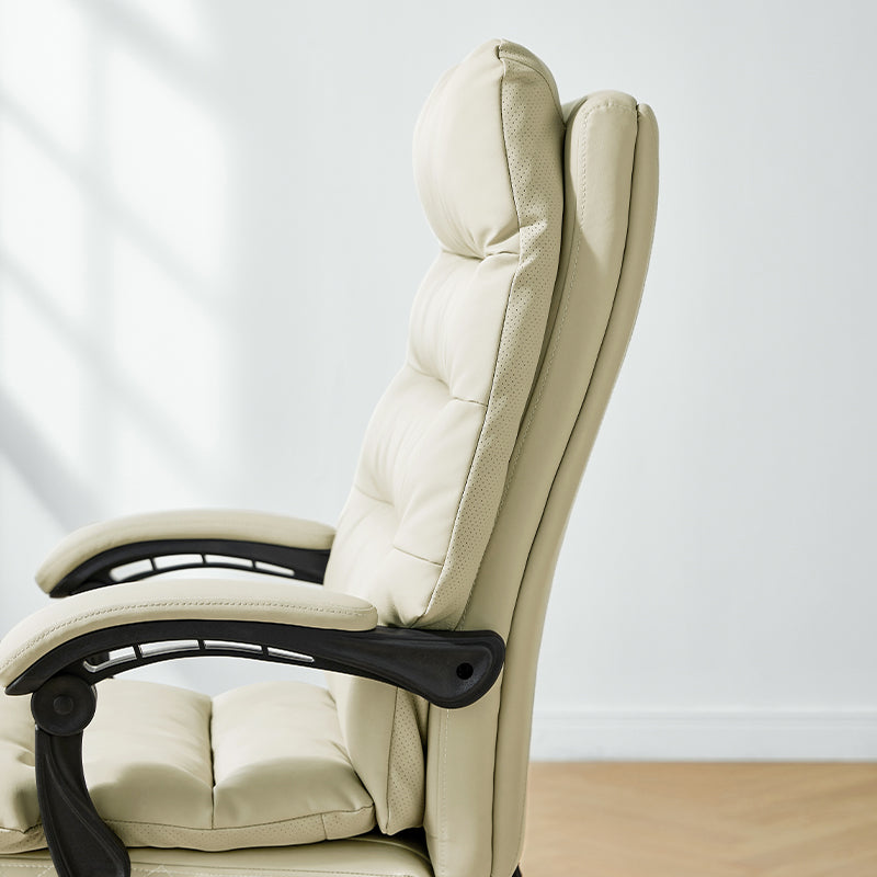 Lawrence Office Chair/Computer Chair with Armrests/Footrest White