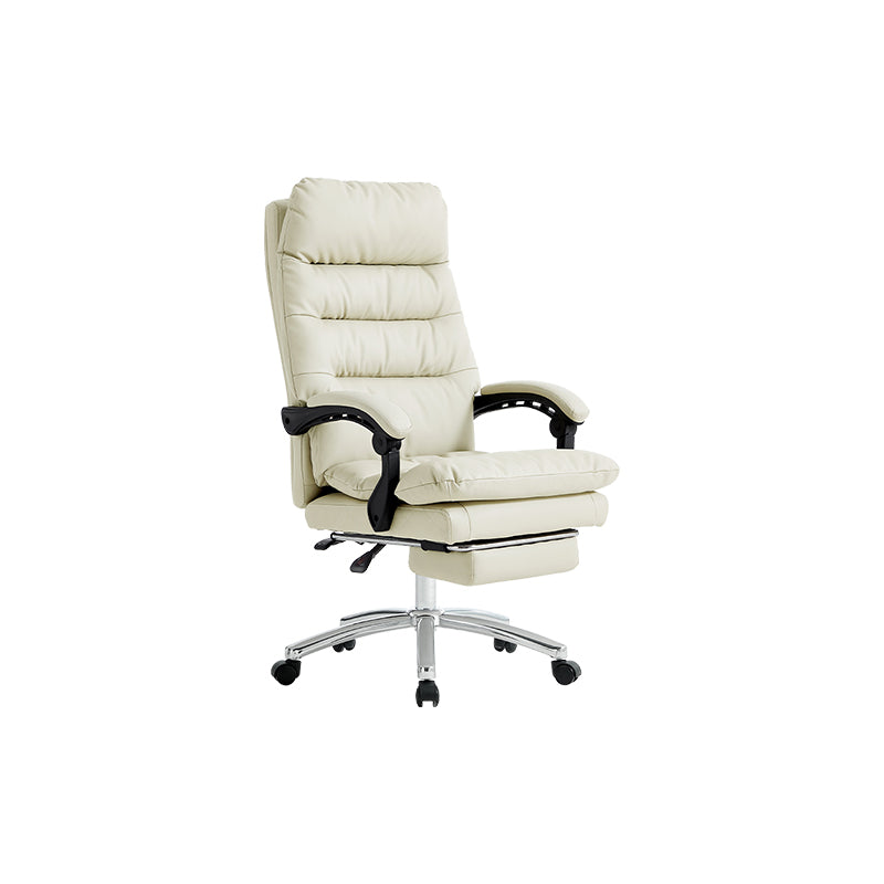 Lawrence Office Chair/Computer Chair with Armrests/Footrest White