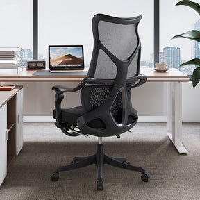 Moses Adjustable Height Office Chair with Lumbar Support and Caster Wheels Black Color